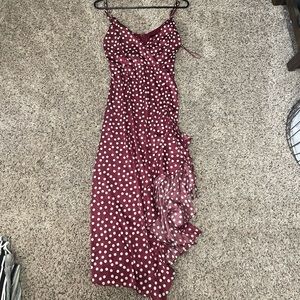 Vici polka dot satin dress